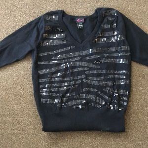 Torrid black 3/4 sleeve sequin shirt. Size 0
